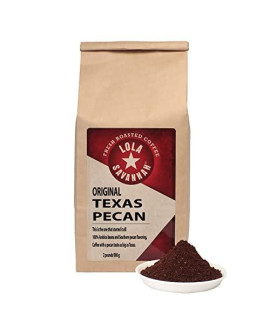 Lola Savannah Texas Pecan Ground Coffee - Gourmet Arabica Beans Brimming With Roasted Pecan Flavor, Caffeinated, 2Lb Bag