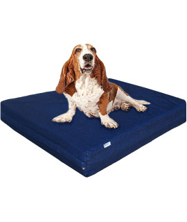 dogbed4less Premium Orthopedic Memory Foam Dog Bed for Medium to Large Dogs, Waterproof Liner with Durable Denim cover and Extra cover, Fit 42X28 crate