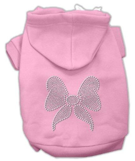 Mirage Pet Products 8-Inch Rhinestone Bow Hoodies, X-Small, Pink
