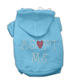 Mirage Pet Products 20-Inch Adopt Me Rhinestone Hoodie, 3X-Large, Baby Blue