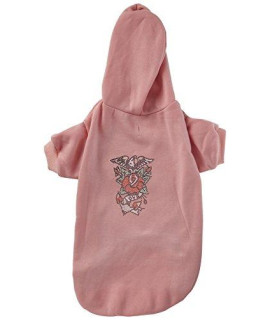 Mirage Pet Products 8-Inch Eagle Rose Nailhead Hoodies, X-Small, Pink