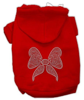 Mirage Pet Products 18-Inch Rhinestone Bow Hoodies, XX-Large, Red