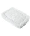 Long Rich HCT ERE-001 Super Soft Sherpa Crate Cushion Dog and Pet Bed, White, By Happycare Textiles, Standard style, 24 x 18 inches