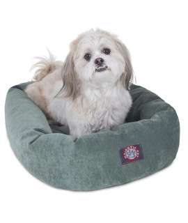 24 inch Azure Villa collection Micro Velvet Bagel Dog Bed By Majestic Pet Products