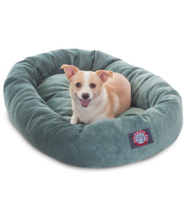 32 inch Azure Villa collection Micro Velvet Bagel Dog Bed By Majestic Pet Products