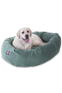 40 inch Azure Villa collection Micro Velvet Bagel Dog Bed By Majestic Pet Products