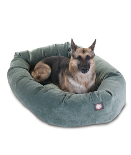 52 inch Azure Villa collection Micro Velvet Bagel Dog Bed By Majestic Pet Products