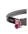 ROGZ CB09-K Glow in the Dark Reflective Cat Collar with Breakaway Clip and Removable Bell, fully adjustable to fit most breeds, Pink Butterfly Design