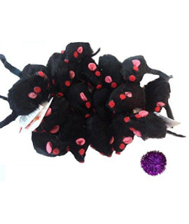 10 Realistic Black Mice Cat Toys With Real Rabbit Fur Cat Toys