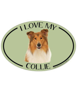 Imagine This Oval Magnet, I Love My Collie