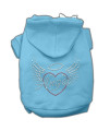 Mirage Pet Products 12 Angel Heart Rhinestone Hoodies Baby, Medium, Blue