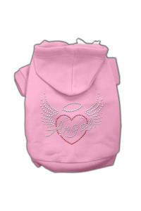 Mirage Pet Products 14 Angel Heart Rhinestone Hoodies, Large, Pink
