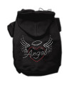 Mirage Pet Products 12 Angel Heart Rhinestone Hoodies, Medium, Grey