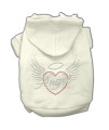 Mirage Pet Products 12 Angel Heart Rhinestone Hoodies, Medium, Grey