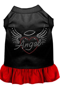 Mirage Pet Products 57-55 SMBKRD 10 Angel Heart Rhinestone Dress Black with Red, Small