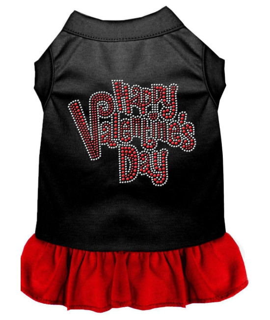 Mirage Pet Products 57-56 SMBKRD 10 Happy Valentines Day Rhinestone Dress Black with Red, Small