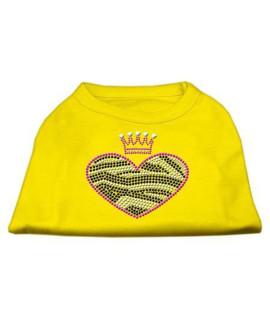 Mirage Pet Products Zebra Heart Rhinestone Dog Shirt, Large, Yellow