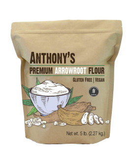 Anthonys Arrowroot Flour, 5 lb, Batch Tested and gluten Free, Non gMO