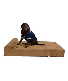 Back Support Systems Lucky Dog Luxury 7A gel Memory Foam Orthopedic Dog Bed wBolster 100% Made for Large Breed Dogs