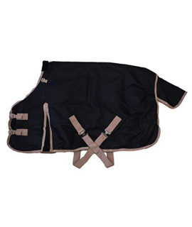 AJ Tack Wholesale Pony Horse 1200D Turnout Blanket Rip Stop Water Proof Medium Weight Black 56