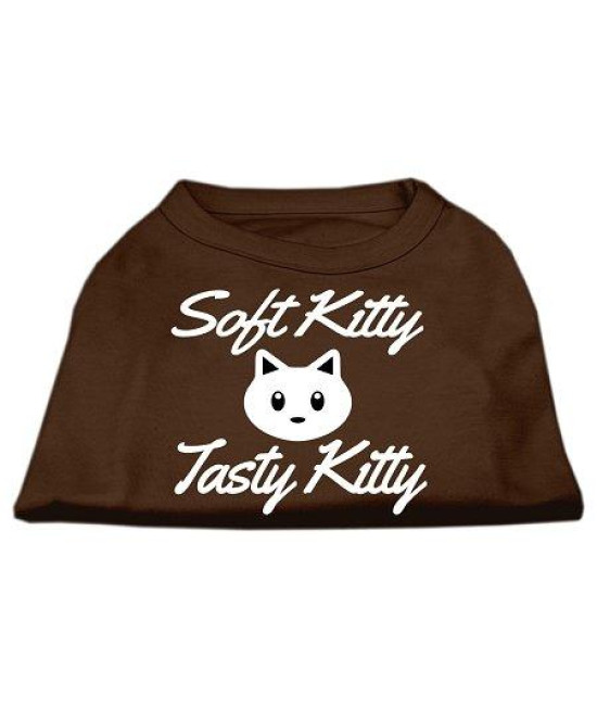Mirage Pet Products 16-Inch Softy Kitty Tasty Kitty Screen Print Dog Shirt X-Large Brown