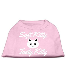 Mirage Pet Products 14-Inch Softy Kitty Tasty Kitty Screen Print Dog Shirt Large Light Pink