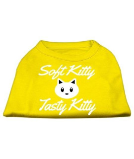 Mirage Pet Products Softy Kitty Tasty Kitty Screen Print Dog Shirt Yellow Med (12)