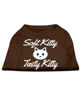 Mirage Pet Products Softy Kitty Tasty Kitty Screen Print Dog Shirt Brown Med (12)