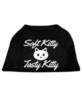 Mirage Pet Products 10-Inch Softy Kitty Tasty Kitty Screen Print Dog Shirt Small Black