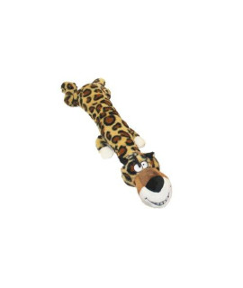 Multipet Dawdler Dudes Leopard Plush Filled Squeak Dog Toy, 20-Inch