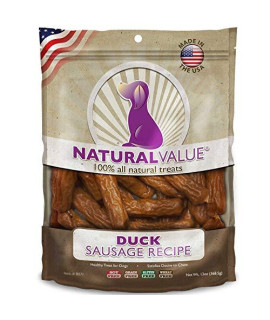 Loving Pets Natural Value All Natural Soft Chew Duck Sausages For Dogs 13-Ounce