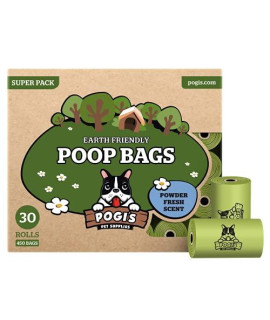 Pogis Poop Bags - 30 Rolls (450 Dog Poop Bags) - Scented, Leak-Proof, Earth-Friendly Poop Bags for Dogs