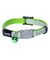 Rogz Reflective Cat Collar with Breakaway Clip and Removable Bell, Fully Adjustable to fit Most Breeds, Lime