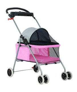 New BestPet Pink Posh Pet Stroller Dogs cats wcup Holder