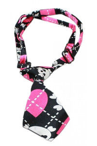 Mirage Pet Products 49-31 Pink Argyle Skull Dog Neck Tie Small
