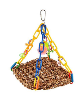 Super Bird Creations SB747 Bright Colorful Mini Flying Trapeze Chewable Bird Toy, Small Size, 6 x 7 x 9