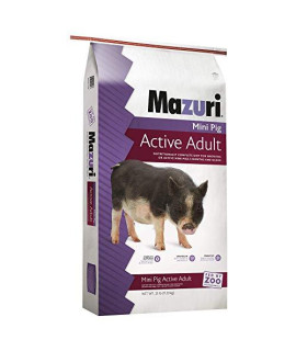 Mazuri | Nutritionally Complete Mini Pig Active Adult Food | 25 Pound (25 lb.) Bag