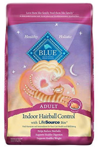 Blue Buffalo Indoor Hairball Control Natural Adult Dry Cat Food, Chicken & Brown Rice 15-lb