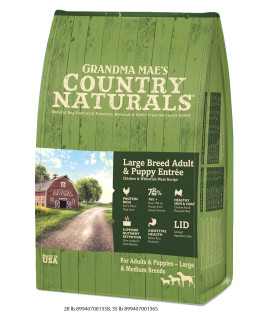 grandma Maes country Naturals grain Inclusive Dry Dog Food 32 LB Large Breed chicken Whitefish