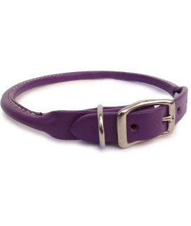 Auburn Leathercrafters Rolled Dog Collar - Purple - 14