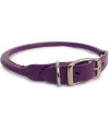 Auburn Leathercrafters Rolled Dog Collar - Purple - 14
