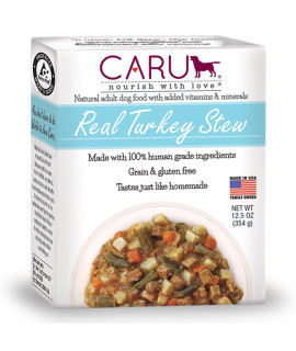 caru - Real Turkey Stew For Dogs, Natural Adult Wet Dog Food With Added Vitamins And Minerals, Free From grain, Wheat And gluten (125 Oz)