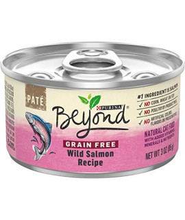 Purina Beyond Grain Free, Natural Pate Wet Cat Food, Grain Free Wild Salmon Recipe - (12) 3 oz. Cans