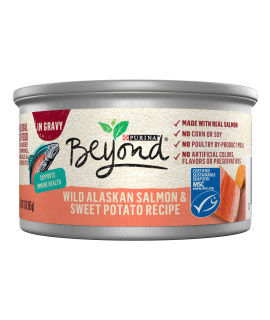 Purina Beyond Wild Alaskan Salmon and Sweet Potato Recipe In Wet cat Food gravy - (12) 3 oz. cans