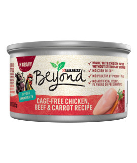 Purina Beyond Cage-Free Chicken, Beef and Carrot Recipe In Wet Cat Food Gravy - (12) 3 Oz. Cans