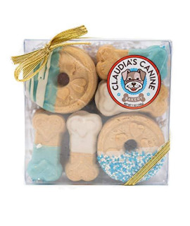 ClaudiaS Canine Cuisine Signature Gift Box Of Dog Cookies, 7-Ounce, Blue Buddies