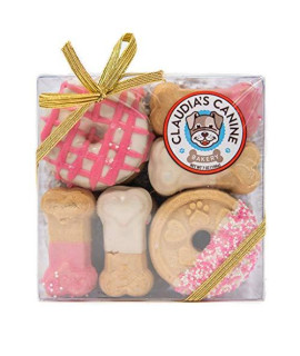 ClaudiaS Canine Cuisine Gift Assortment Dog Cookies, 7-Ounce, Pink Passion