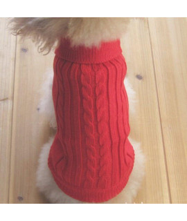 Tangpan Turtleneck classic Straw-Rope Pet Dog Sweater Apparel(Red,XS)