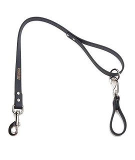 Mendota Pet Dura Soft Belt Loop Dog Lead, 3/4-Inch by 2-Feet, Black