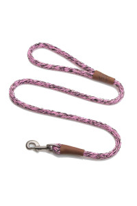 Mendota Pet Snap Leash - British-Style Braided Dog Lead, Made in The USA - Pink camo, 12 in x 6 ft - for Large Breeds